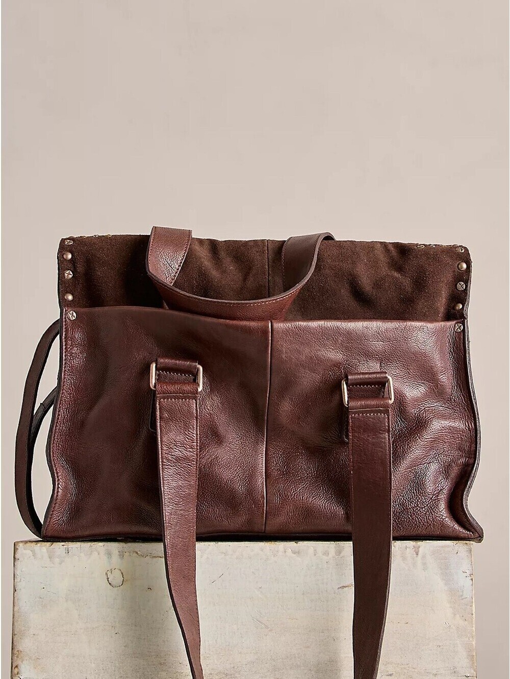FREE PEOPLE We The Free Shay Stud Tote in Espresso NWT $298 - Picture 6 of 8
